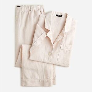 J Crew linen-cotton blend short-sleeve pajama set in warm clay, size Small. NWT.